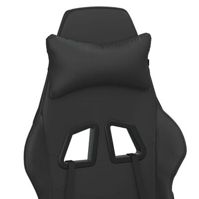 vidaXL Scaun de gaming cu suport picioare, negru, piele ecologică