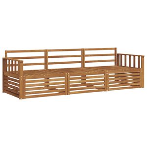 vidaXL Set de canapele de exterior 3 pcs natural Lemn Solid de Acacia