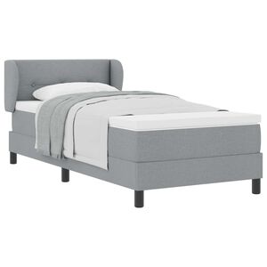 vidaXL Pat cu arcuri cu headboard Gri deschis 80 x 200 cm țesătură