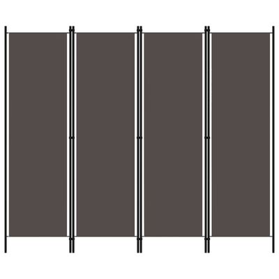 vidaXL Paravan de cameră cu 4 panouri, antracit, 200 x 180 cm
