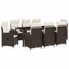 vidaXL Set dining pentru exterior 9 pcs Maro și Alb Crema