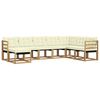 vidaXL Set de canapele de exterior cu pernă 8 pcs Alb și crem