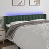 vidaXL Tăblie de pat cu LED, verde închis, 163x16x78/88 cm, catifea