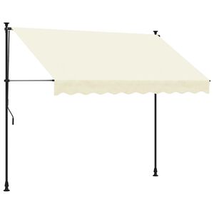 vidaXL Copertină retractabilă, crem, 300x150 cm, țesătură și oțel