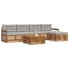 vidaXL Set de canapele de exterior 6 pcs Gri natural și deschis