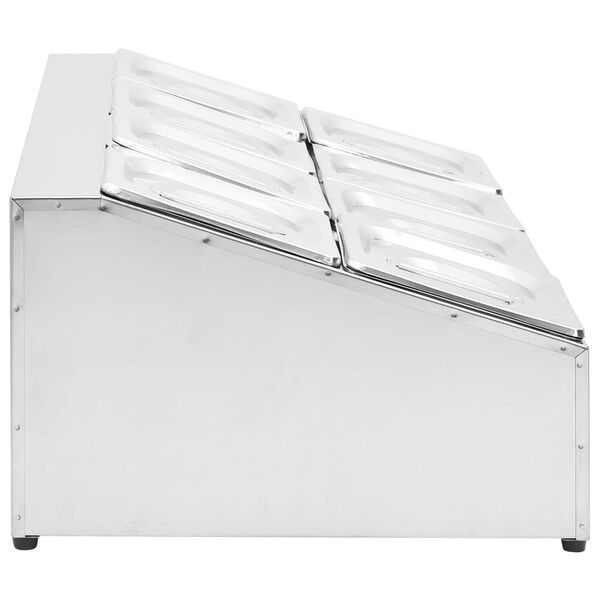vidaXL Recipient Gastronorm cu 8 secțiuni GN 1/6 oțel inoxidabil