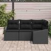 vidaXL Set de canapele pentru grădină cu pernă 4 pcs Negru poliratan