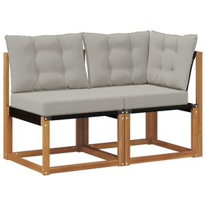 vidaXL Canapea de exterior din mijloc și colț 2 Bucată natural