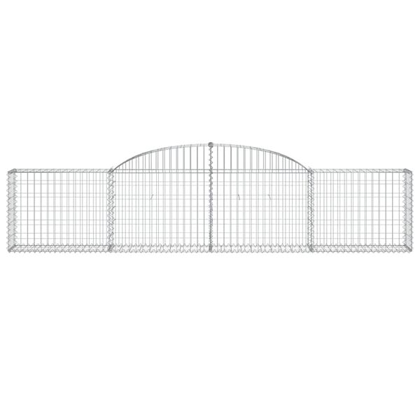 vidaXL Coșuri gabion arcuite, 9 buc., 300x30x60/80 cm, fier galvanizat