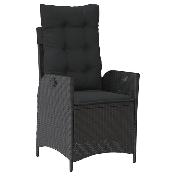 vidaXL Set mobilier de grădină cu perne, 9 piese, negru, poliratan