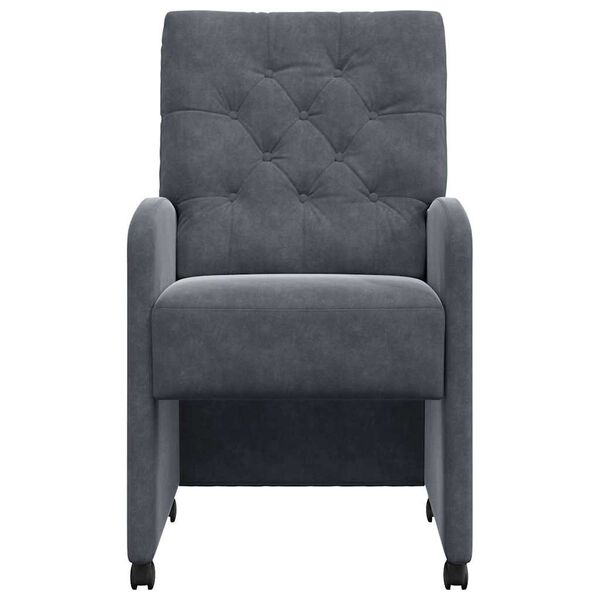 vidaXL Scaune de dining cu roți 2 pcs Gri &icirc;nchis 58 x 67 x 97 cm