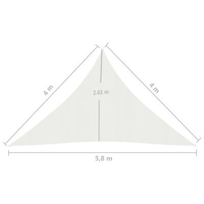 vidaXL Pânză parasolar, alb, 4x4x5,8 m, HDPE, 160 g/m²