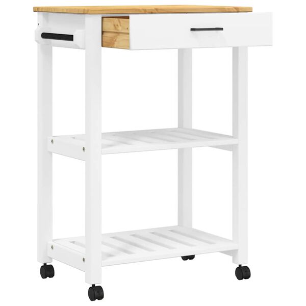 vidaXL Cărucior de bucătărie &bdquo;MONZA&rdquo;, 60x40x88,5 cm, lemn masiv de pin