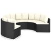 vidaXL Set mobilier de grădină cu perne, 6 piese, negru, poliratan