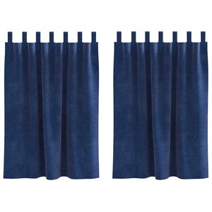 vidaXL Perdele opace 2 pcs Albastru &icirc;nchis 140 x 140 cm Catifea