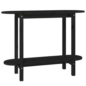vidaXL Masă consolă, negru, 110x40x80 cm, lemn masiv de pin