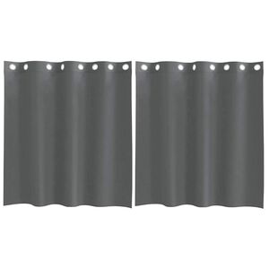 vidaXL Perdele Voile cu Oelii 2 buc Gri Inchis 140x140 cm