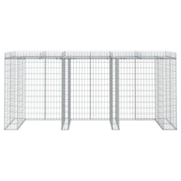 vidaXL Perete gabion pentru pubela gunoi 270x91x120 cm fier galvanizat