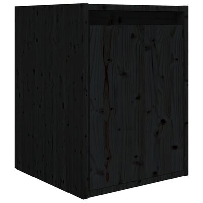 vidaXL Comode TV, negru, 6 buc., lemn masiv de pin