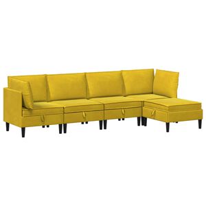 vidaXL Set de mobilier pentru living 5 buc. Galben Catifea