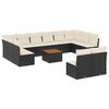 vidaXL Set mobilier de grădină cu perne, 13 piese, negru, poliratan