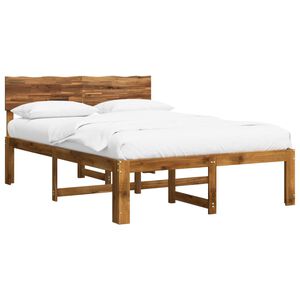 vidaXL Cadru de pat dublu cu spătar ROSTOCK natural 140 x 200 cm