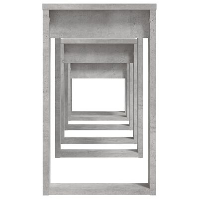vidaXL Mese suprapuse, 3 buc., gri beton, lemn compozit