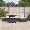 vidaXL Set de canapele pentru grădină 6 pcs Negru Rattan poli