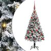 vidaXL Brad de Crăciun artificial Alb 120 cm PVC și Oțel și Plastic