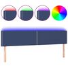 vidaXL Tăblie de pat cu LED, albastru, 180x5x78/88 cm, textil