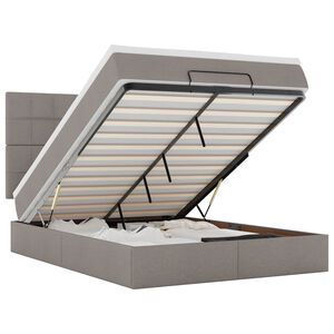 vidaXL Cadru de pat otoman cu saltea Taupe 140x190cm Material