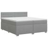 vidaXL Pat boxspring cu saltea Gri deschis 200 x 200 cm Țesătură