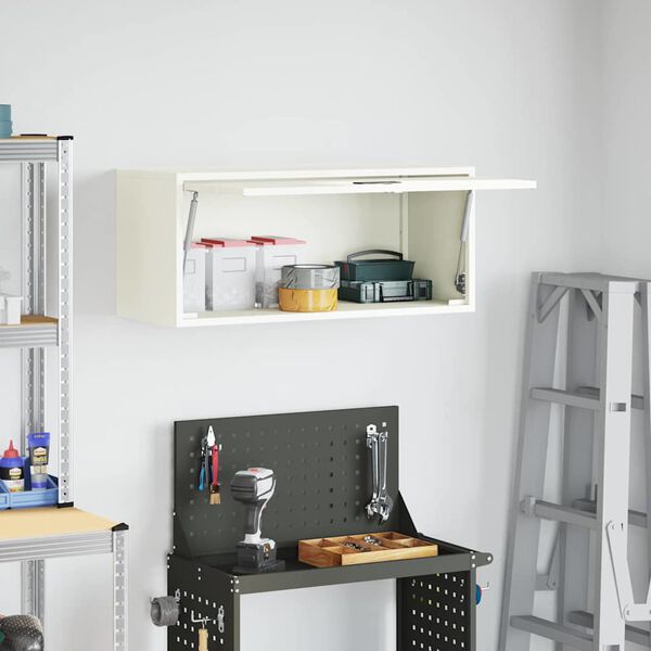 vidaXL Dulap de perete pentru garaj Alb 80 x 33 x 35 cm