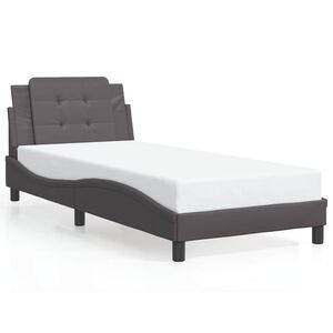 vidaXL Cadru de pat fără saltea, Zadar, gri, 80x200 cm, piele ecologică