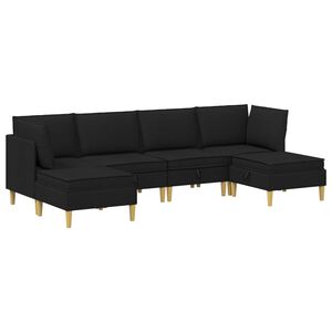 vidaXL Set de canapea modulară cu spațiu de stocare 6 buc. Negru