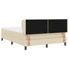 vidaXL Pat cu arcuri cu saltea cu headboard Crem 140 x 200 cm țesătură