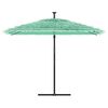 vidaXL Umbrelă soare de grădină cu st&acirc;lp din oțel verde 290x290x238 cm