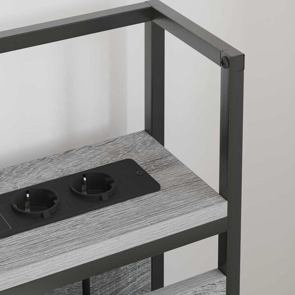 vidaXL Tăblie de depozitare cu raft sonoma gri 98 cm Lemn compozit