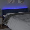 vidaXL Tăblie de pat cu LED, albastru, 203x16x78/88 cm, textil