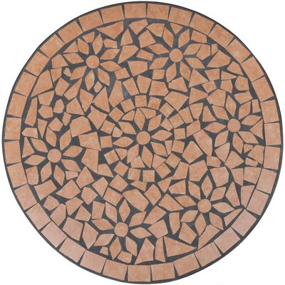 vidaXL Masă de bistro, cărămiziu, 60 cm, mozaic