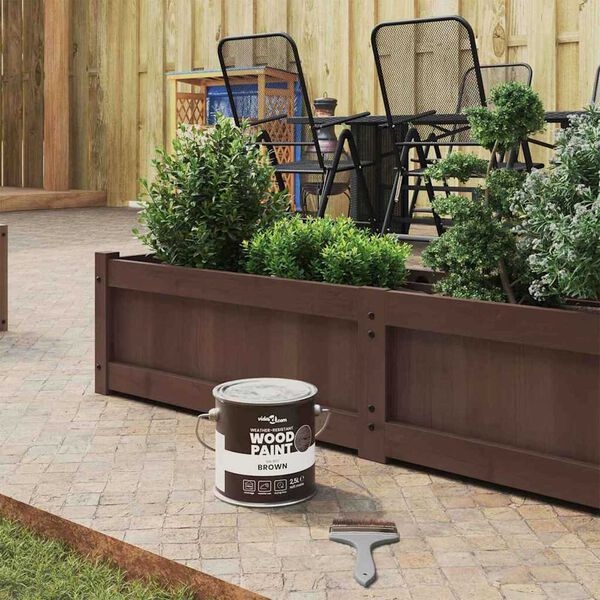 vidaXL Vopsea pentru lemn Maro 16,5 x 16,5 x 15,9 cm Print pe perete