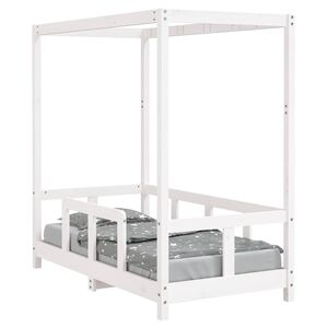 vidaXL Cadru de pat pentru copii, alb, 70x140 cm, lemn masiv de pin