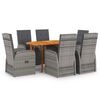 vidaXL Set mobilier pentru grădină, 7 piese, gri