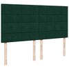 vidaXL Pat box spring cu saltea, verde &icirc;nchis, 180x200 cm, catifea
