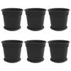 vidaXL Ghivece pentru plante 6 pcs Negru &Oslash; 19 x 16 cm Plastic