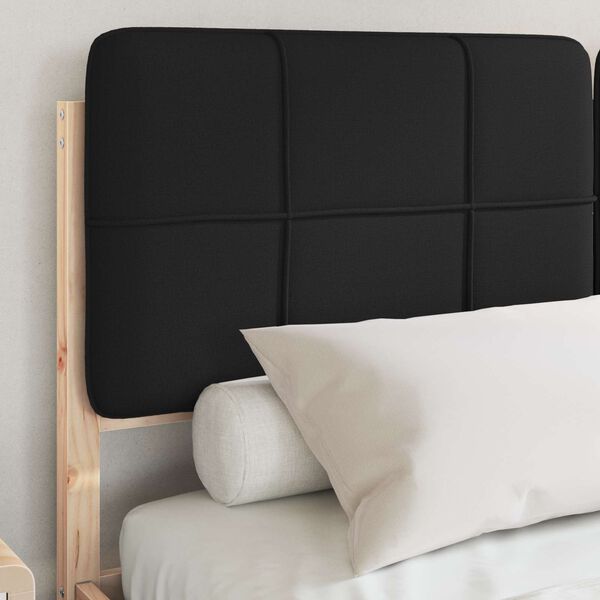 vidaXL Cadru de pat cu tăblie tapițată cu headboard Negru 140 x 190 cm