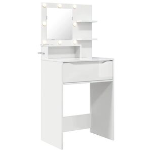 vidaXL Mese de toaletă pentru dormitor Alb lucios 80 x 39,6 x 135 cm