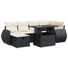 vidaXL Set canapele de grădină cu perne, 7 piese, negru, poliratan