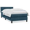 vidaXL Pat box spring cu saltea, albastru &icirc;nchis, 80x210 cm, catifea