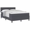 vidaXL Pat cu arcuri cu headboard Gri &icirc;nchis și alb 140 x 200 cm